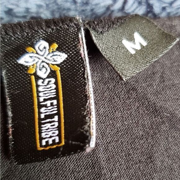 SOULFUL TRIBE #yogaeverydamnday Fitted Black Yoga Polyester Cotton Blend Tank - Picture 4 of 5